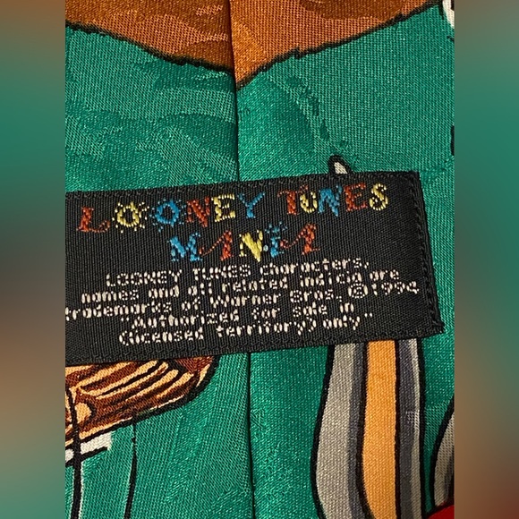Looney Tunes Mania VTG 1994 bugs bunny and Taz baseball necktie - Picture 5 of 6